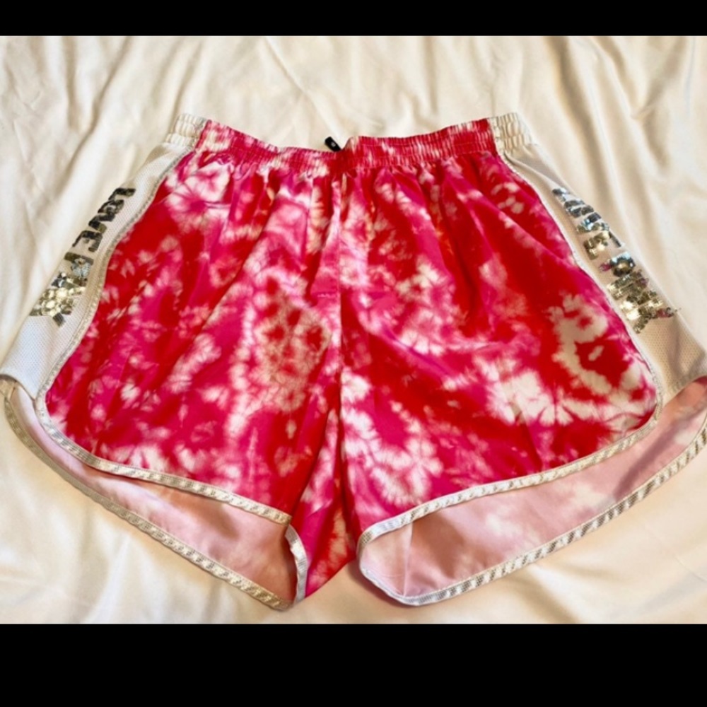 VS PINK tie die bling shorts